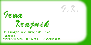 irma krajnik business card